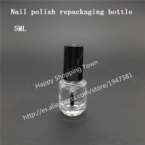 500pcs/lot 5ml empty nail polish bottle with black lid,Small Glass Nail Polish Bottle,Mini Glass Bottles