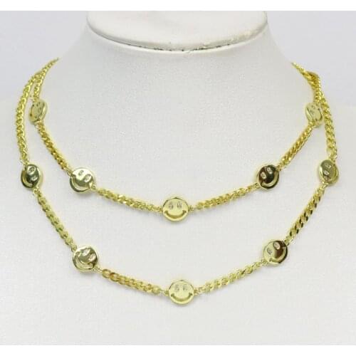 10 Pcs Smile face link chain Necklace Smile face Necklace Jewelry Accessories Jewelry Necklace Gift 8482