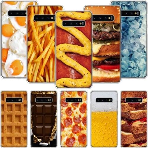 Food French Fries Beer Cheese Phone Case For Samsung Galaxy S10 S20 S21 S9 S8 S7 Note 10 20 9 8 FE J4 J6 Ultra Plus Lite Pro + E