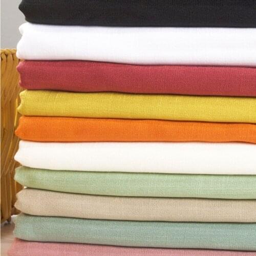 Elastic Drape Linen Slub Fabric For Sewing Dress Pants Pillowcase Home Textiles Soft Smooth Ramie Solid Fabrics Telas 50X155cm