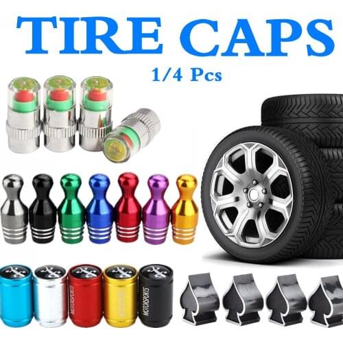 4pcs Car Universal Wheel Tire Valve Caps Tyre Rim Stem Covers Aluminum Alloy Car Styling Universal Parts Accessories Outdoor