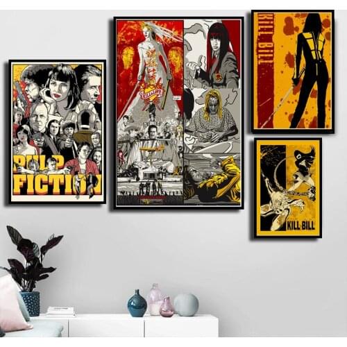 Hot Kill Bill Pulp Fiction Movie Film HD PrintsVintage Painting Poster Art Wall Pictures For Living Room Home Collection Decor