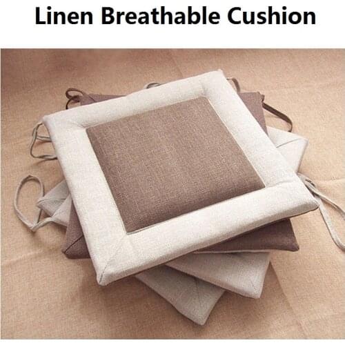 Linen Japanese-style Cushion Cotton Office Home Chair Cushion Student Coarse Cloth Cushion Comfortable and Breathable