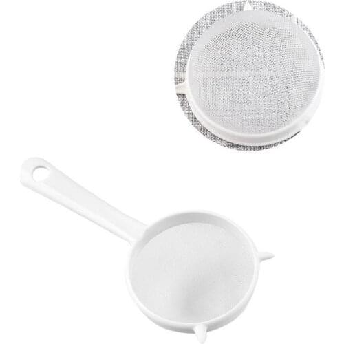 Reusable Kitchen Handheld Plastic Screen Mesh Tea Leaf Strainer Flour Sieve Colander Kitchen Accessories