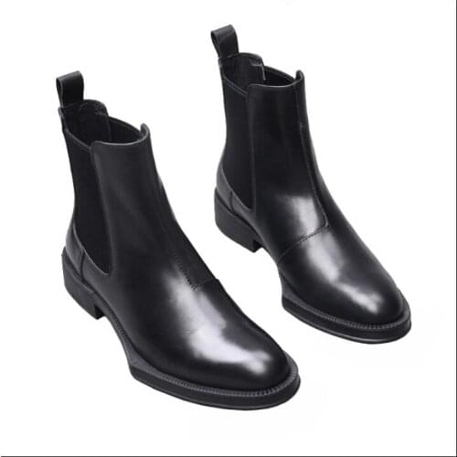 Men winter boots men shoes snow boots Cowhide work shoes ankle boots for men Chelsea boots of vintage high-top ankle boot 38-43