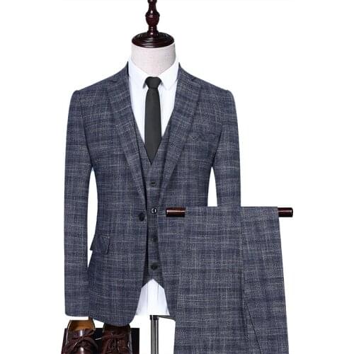 2021Jacket+vest+pants Mens suit three-piece suit business casual youth vitality suit trendy