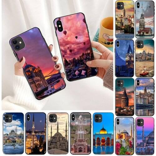 Turkey Istanbul Sceneary Building Soft black Phone Case For iPhone 11 8 7 6 6S Plus X XS MAX 5 5S SE 2020 XR 11 pro Cover