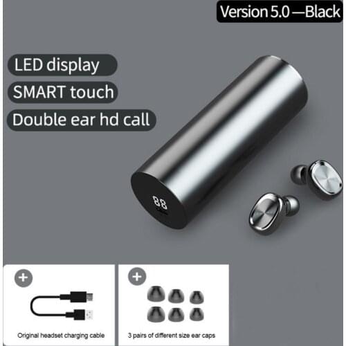 New Digital Display Touch Wireless Bluetooth Earphone 8D Stereo HIFI Sports Waterproof Earphones With Magnetic Charging Box