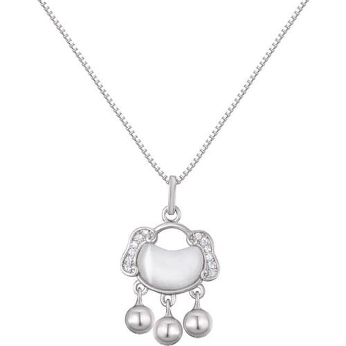 Ruyi Lock S925 Sterling Silver Necklace Female Ethnic Style Retro Pendant Fashion Necklace Cadenas De Oro Puro