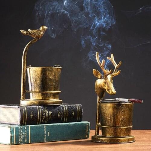 Ashtray Iron Retro Metal Ashtray Home Decoration Accessories Bar Cafe Living Room Restaurant Desktop Decoration Ash Tray Holder