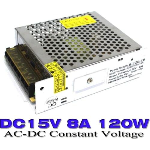 Switch power supply dc 15v 8A 120W Transformer AC110V/220V to DC15V USP for led strip Light CNC 3D Printer