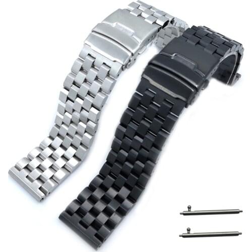 BEAFIRY Stainless Steel 18mm 20mm 22mm 24mm Watch Band Black Silver Watchband Strap for Huawei Samsung for men women Belt
