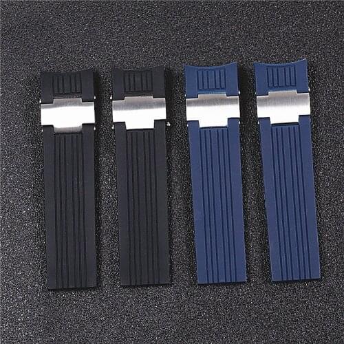 22mm Black Brown Blue Waterproof Silicone Rubber Strap Wristband Strap Bracelet For Ulysse Nardin Nardin MARINE DIVER Watch Band