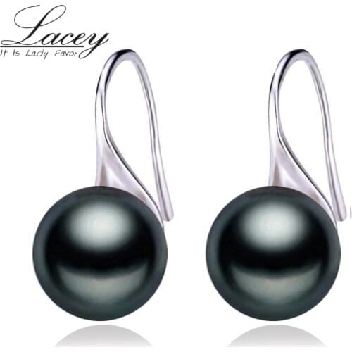 100% real Natural Pearl earrings,fresh water pearl earrings for women black pearl earrings silver 925 jewelry birthday gift