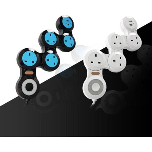 British Standard Plug Power Strip UK Outlets Plug Socket 2.1A USB Charger Plug Strip Adapter