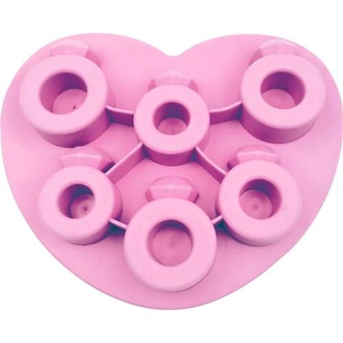 Silicone Mould Solid Color Diamond Ring Shape Food Mold DIY Tools for Ice Cream Ice Candy