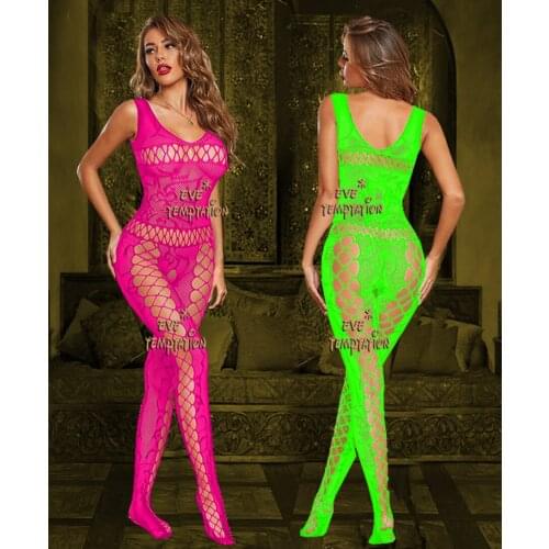 Sexy crochet Fish Net Bodystockings Lingerie Babydoll dress Underwear strapless perforate Sleepwear baby doll dress W081