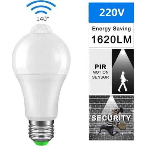 E27 LED PIR Motion Sensor Induction bulb 7W 9W 12W 15W 18W 20W Stairs Corridor Bedroom Security Lamp 85-265V