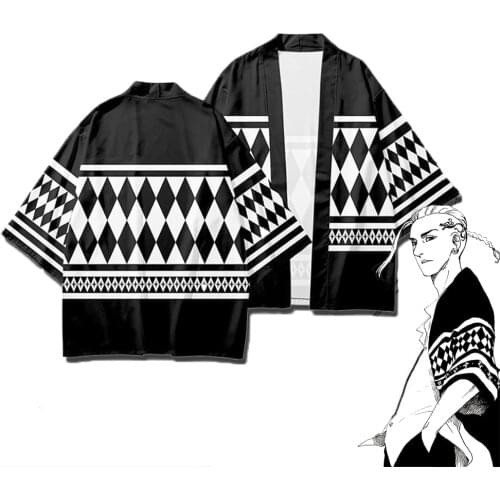 Tokyo Revengers Anime Cosplay Costume Hanagaki Takemichi Ken Ryuguji Japanese Kimono Haori Yukata Plus Size Short Sleeve Tops