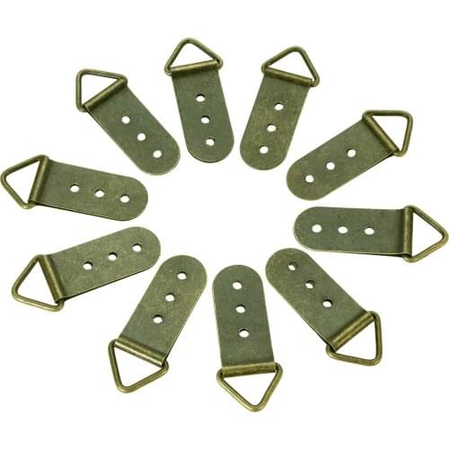 10sets Triangle D Ring Hangers Photo Frame Hooks Picture Hanging with screws 27mmx64mm Antique Bronze Metal Oil Painting Mirror