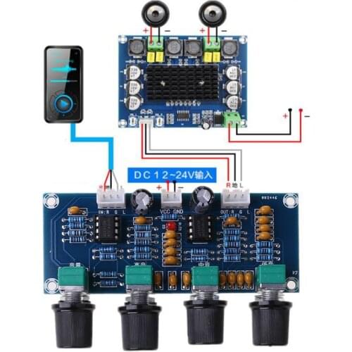 XH-A901 NE5532 Tone Board preamp Pre-amp With treble bass volume adjustment pre-amplifier Tone Controller For amplifier Board