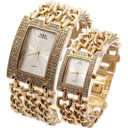 G&D Women Wristwatches Quartz Watch Luxury Gold Watch Relogio Feminino Saat Dress Watch Relojes Mujer Ladies Gifts Casual Jelly