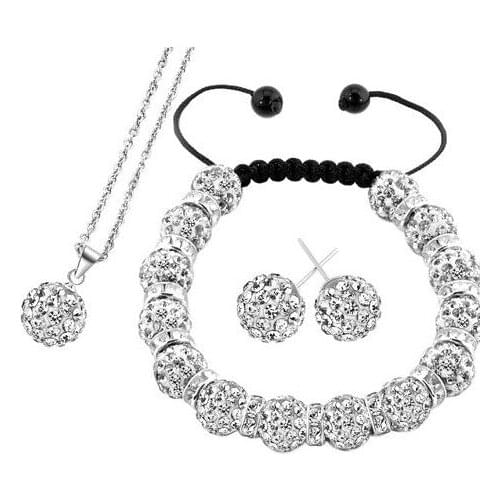 10mm fashion new hot mixed AB clay disco Crystal crystal set Bracelet earring necklace Jewelry best Bangles dgr23