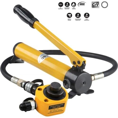 10 ton Low Profile Hydraulic Jack Cylinder+Hand Pump Stoke 1 inch Mini Protable Hydraulic Ram Industrial Thin Lifting Jack