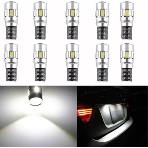 10 X CANBUS ERROR FREE White 5630 Projector Lens T10 6SMD LED Bulbs W5W 194 168
