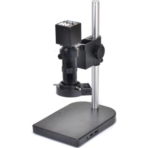 2.0MP HD Industry Microscope Camera Set VGA Video Output R130 C-Mount Lens 8X-100X Stand Holder 40 LED Light illuminator F PCB