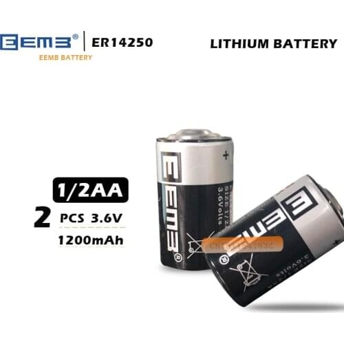 2Pcs/lot New Original EEMB ER14250 1/2AA 3.6V 1200mAh Lithium Battery PLC Batteries Free Shipping