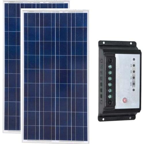 Plate Fotovoltaica 12v 150w 2 Pcs Solar Controller Regulator 12v/24v 20A Caravana Chargeur Solaire Telephone RV Boats Yachts