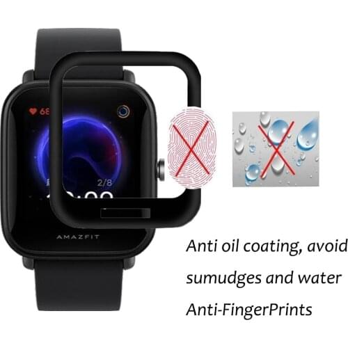 3D Curved FULL Coverage Protective Film For Huami AMAZFIT Bip U POP Pro Smartwatch Display Screen Protector Case HD Clear Film