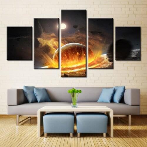 Embelish New Arrival 5 Pieces Modern Wall Art Posters Space Earth Lanscape Modular Pictures For Living Room Home Decor Paintings