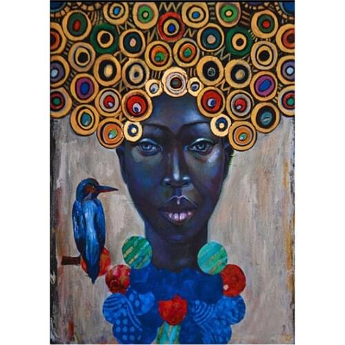 Diamond Embroidery Abstract African Women Cross Stitch Full Display Drill Mosaic 5D DIY Square/Round Rhinestones Wall Art YG566