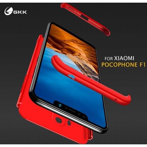 GKK Luxurious Case for Xiaomi pocophone F1 Case 3 in 1 Hard PC Shockproof Back Cover for Xiaomi poco F1 Phone Bags&Cases Coque