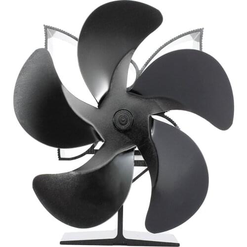 Black Fireplace 5 Blades Heat Powered Stove Fan Log Wood Burner Eco-fan Quiet Home Fireplace Fan Efficient Heat Distribution