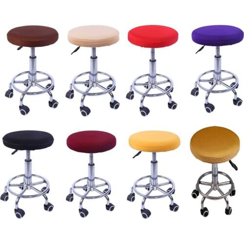 Various Colors 11-14inch Elastic Bar Stool Covers Round Chair Seat Cover Cushion Slip Covers