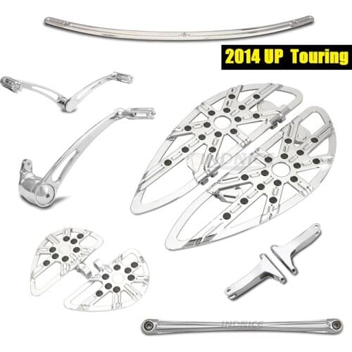 Chrome Gauge cut Floorboards Pegs Brake shift levers linkage for harley touring FLHX FLHT 2014-2021 Windshield trim
