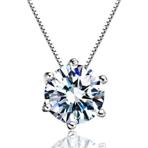Classic Simple Pendant Necklace Jewelry for Women Chain Zircon Crystal Wedding Necklaces Accessory