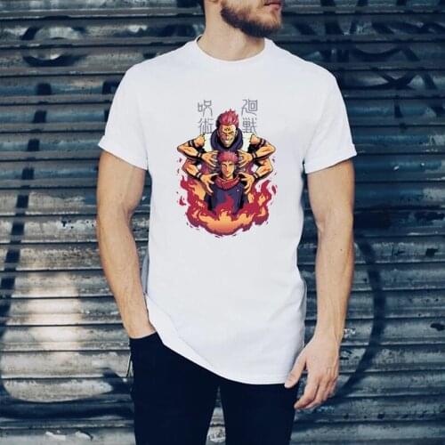 Summer Hot Sale Jujutsu Kaisen japan Anime Male Hipster T Shirt Summer Cartoon Printed Men Tops New Style O-neck Streetwear