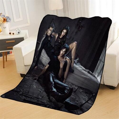 Fashion 3D Blanket for Beds The Vampire Diaries Print Flannel Blanket Kid Soft Quilt for Girl Boy Home Decor Party Throw Blanket