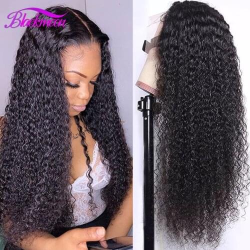 Mongolian Curly Lace Front Human Hair Wigs for Women 13x1 T Middle Part Kinky Curly Pre Plucked 13x4 Lace Frontal Wig Free Part