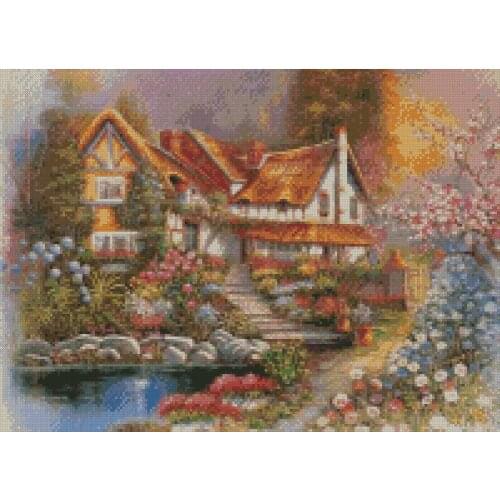The Fairy Cottage ,Counted Cross Stitch Kits, 100% Cotton, 200x145 Stitch, 36x26 cm Cotton Counted Cross Stitch Kits