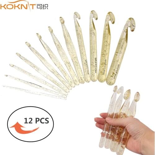 KOKNIT 12pcs Huge Crochet Hooks Set Knitting Needle Weave Craft Yarn Sewing Tools 4.0-20mm Crochet Needles For Chunky Yarn Weave