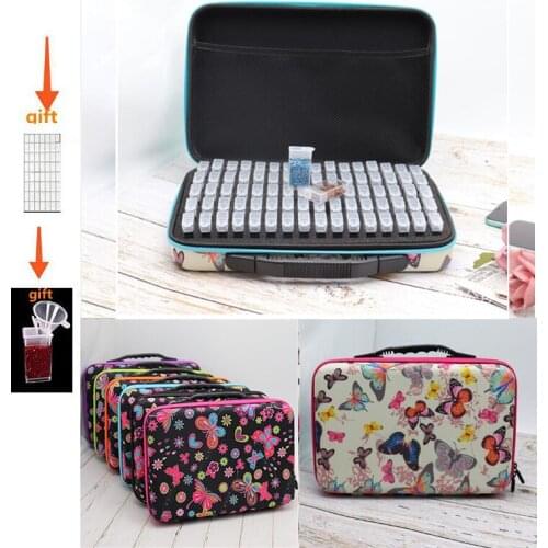 New80 grid diamond painting diamond box butterfly diamond embroidery accessories diamond mosaic suitcase carrying box kit