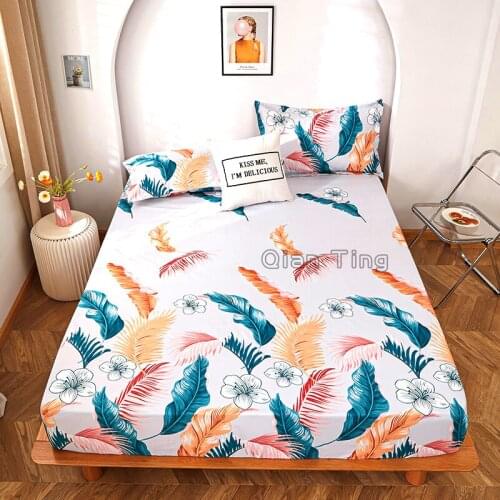 New Product 1pcs 100% polyester printing fitted sheet with four corners and elastic band sheets hot sale (no pillowcases)