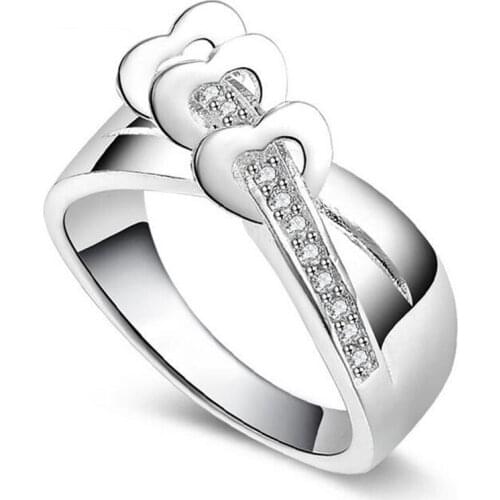 New Europe and the United States trend of fashion silver hand ornaments heart-shaped series ring wholesale lover gift # 116
