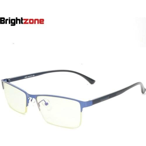 Brightzone New Pattern Metal Half Rim Blue Light Blocking Indoor Computer Goggles Optician Spectacle Frame Plain Eyewear Glasses