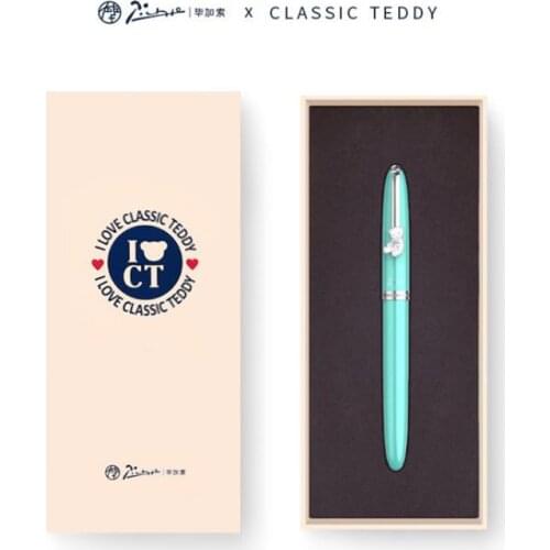 Pimio Picasso 922 Metal Fountain Pen Green Teddy Series Iridium Fine Nib Writing Pen For Office School Stationery
